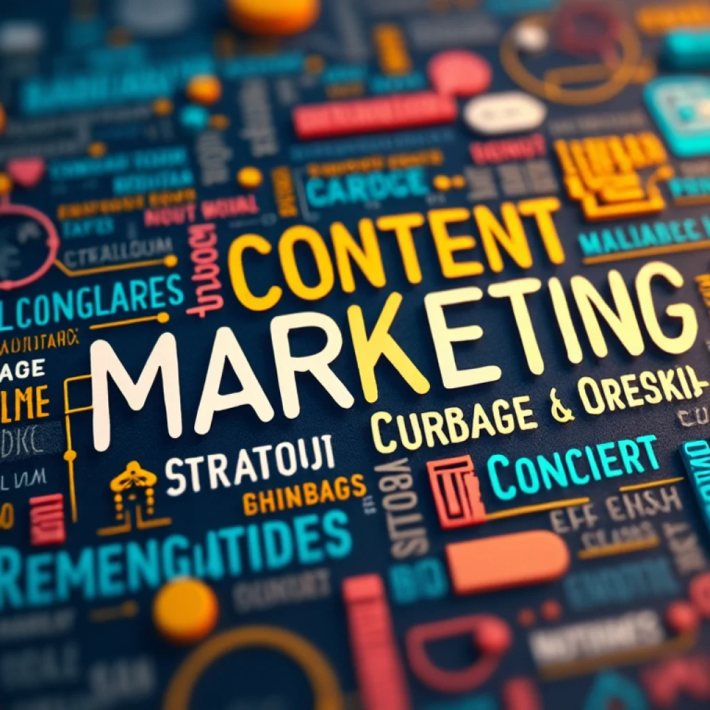 Create a visually appealing and detailed image that represents the essence of the article. Focus on the main keywords: content marketing, content marketing, content marketing. Incorporate elements that align with the article's theme and evoke its intended mood or message. If including a human face, ensure it reflects Western, American, or European features.